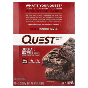 Quest Nutrition Barra de Proteínas Brownie de Chocolate 12 Barras 60 g (212 oz) Cada