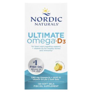 Nordic Naturals Ultimate Omega®-D3 Limão 120 Cápsulas Softgel
