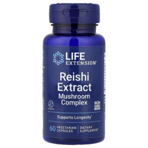 Life Extension Complexo de Extrato de Cogumelos Reishi 60 Cápsulas Vegetarianas