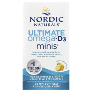 Nordic Naturals Ultimate Minis Omega®-D3 Ótimo Limão 60 Minicápsulas Softgel
