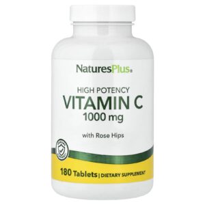 NaturesPlus Vitamina C com Rosa-Mosqueta Alta Potência 180 Comprimidos