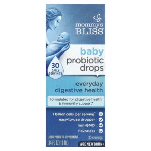Mommys Bliss Probiótico em Gotas para Bebês Saúde Digestiva Diária Recém-nascidos 10 ml (034 fl oz)