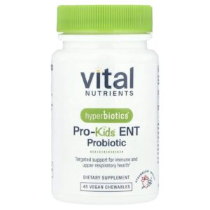 Vital Nutrients Hyperbiotics® Probiótico ORL Pro-Kids® ENT Morango e Baunilha 45 Comprimidos Mastigáveis Veganos