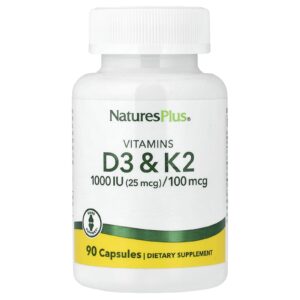 NaturesPlus Vitaminas D3 e K2 90 Cápsulas
