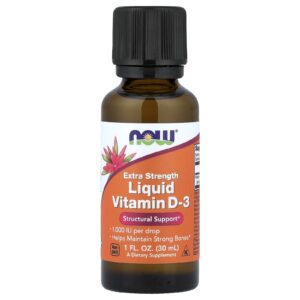 NOW Foods Vitamina D-3 Líquida 1.000 UI 30 ml (1 fl oz)