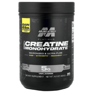 MuscleTech Platinum Creatina Mono-hidratada 100% Sem Sabor 400 g (1411 oz)