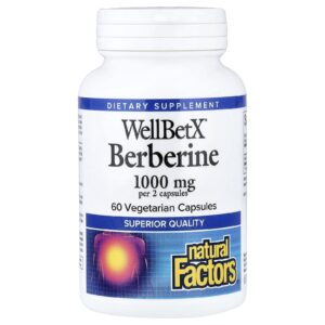 Natural Factors Berberina WellBetX® 60 Cápsulas Vegetarianas (500 mg por Cápsula)