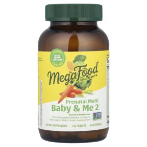 MegaFood Baby & Me 2™ Multivitamínico Pré-Natal 120 Comprimidos