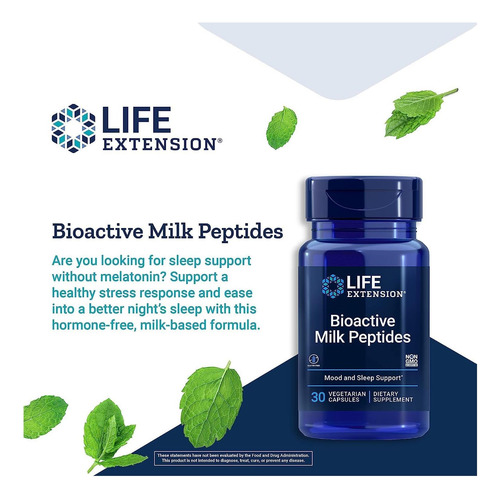 Life Extension Peptídeos Bioativos De Leite - Promove Relaxa - Imagem 3