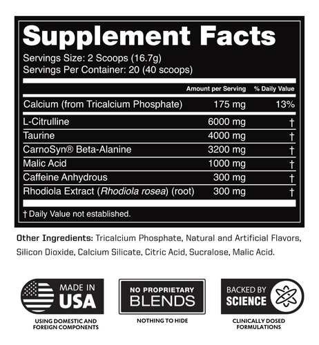 Pre Workout Powder Outwork Nutrition Tropical Candy Flavor - Imagem 6