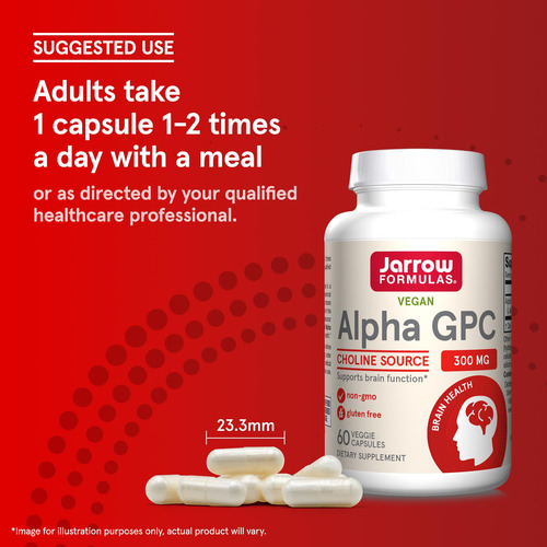 Suplemento Jarrow Formulas Alpha Gpc 300 Mg 60 Cápsulas Vege - Imagem 7