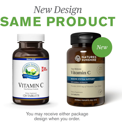 Natures Sunshine Vitamina C Time Release 1000 Mg 120 Compr - Imagem 14
