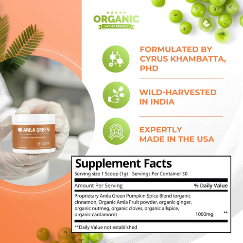 Suplemento Amla Green Amla Powder Superfood Com Tempero De A - Imagem 5
