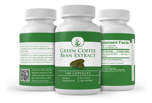 Suplemento De Ingredientes Originais Puros Green Coffee Bean - Imagem 4