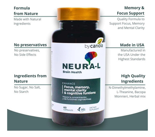 By Cariola Suplemento Natural De Apoio Ao Cérebro Neural-l 6 - Imagem 5