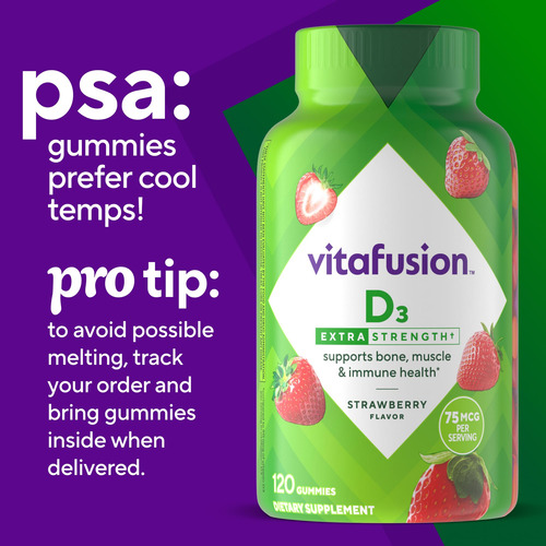 Vitamin D3 Gummy Vitafusion Extra Strength 120 Unidades - Imagem 8