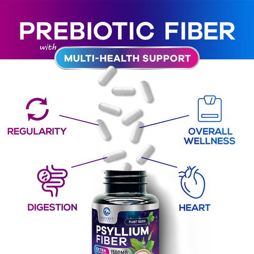 Cápsulas De Casca De Psyllium Em Pó Nature"s Peak 1500 Mg - - Imagem 6