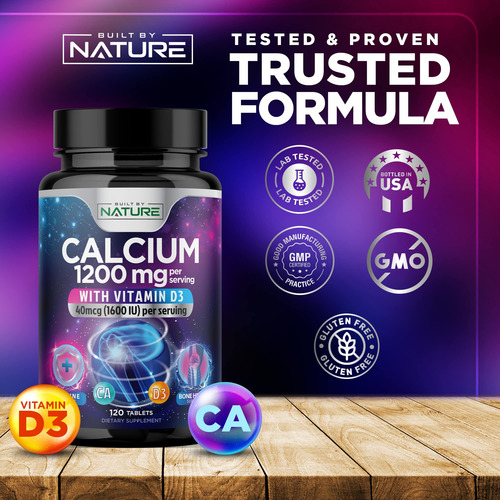 Suplemento De Cálcio Construído Pela Natureza 1200 Mg Com Vi - Imagem 8