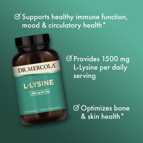 Suplemento Dr. Mercola L-lisina 1500 Mg 90 Cápsulas - Imagem 4