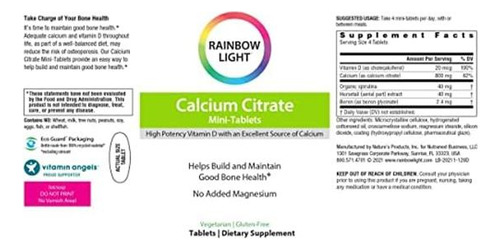Rainbow - Mini-tabs De Citrato De Cálcio - Suplemento De Cá - Imagem 9