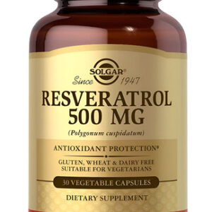 Suplemento Solgar Resveratrol 500mg 30 Cápsulas Vegetais