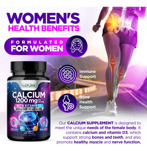 Suplemento De Cálcio Construído Pela Natureza 1200 Mg Com Vi - Imagem 5