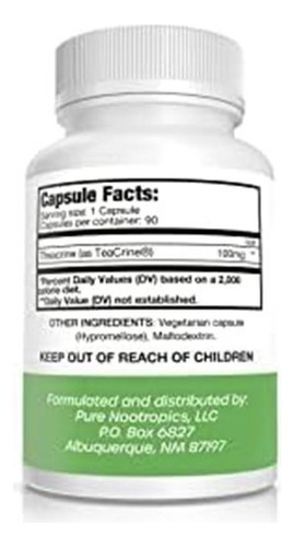Puro Nootrópicos Theacrine (tecrina) Cápsulas De Vegetais De - Imagem 2