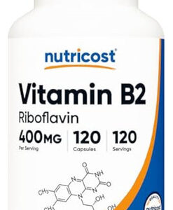 Vitamina B2 (riboflavina) Nutricost 400 Mg 120