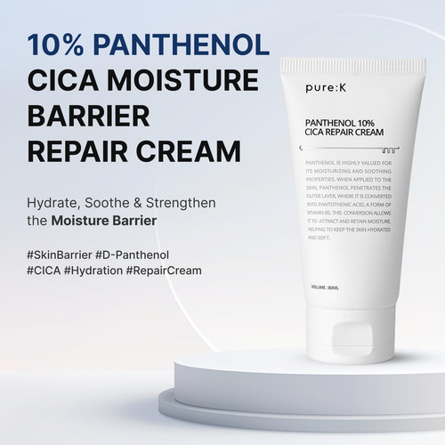 Creme Hidratante Puro K: Panthenol 10% Cica Repair Cream 80m - Imagem 2