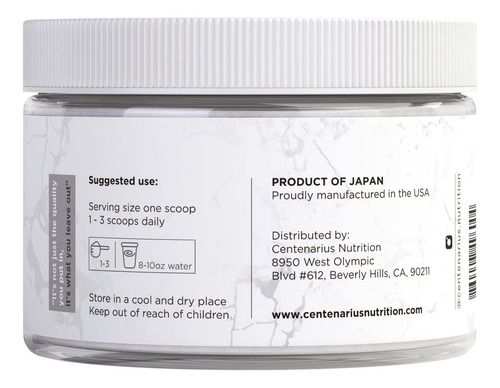 Suplemento Centenarius Nutrition Glicina Em Pó 100g Vegan - Imagem 2