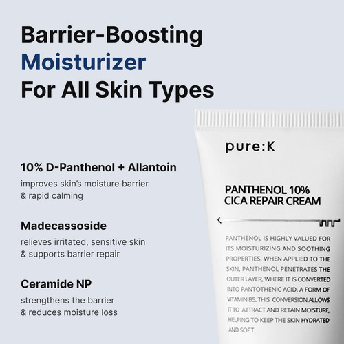 Creme Hidratante Puro K: Panthenol 10% Cica Repair Cream 80m - Imagem 3