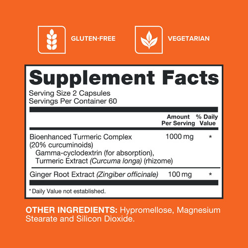 Suplemento Qunol Cápsulas De Cúrcuma E Gengibre 1000mg X 120 - Imagem 3
