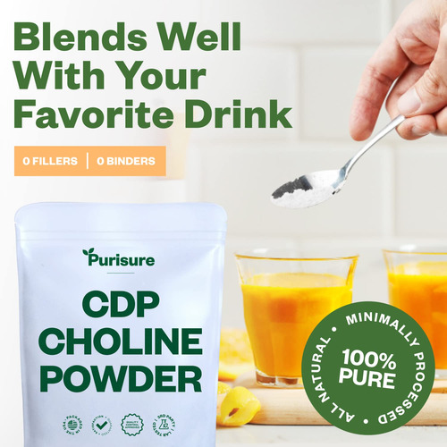 Suplemento Purisure Cdp Choline Powder 50g 200 Porções - Imagem 4