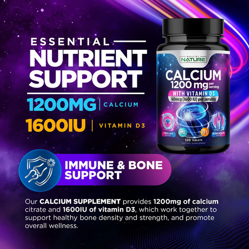 Suplemento De Cálcio Construído Pela Natureza 1200 Mg Com Vi - Imagem 4