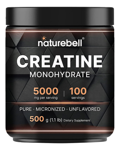 Naturebell Creatina Monohidrato Em Pó 500 Gramas 5000mg ...