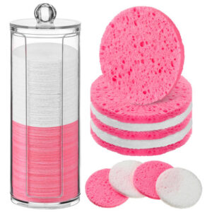 Esponjas Faciais Comprimidas Sieral 120 Unidades Com Recipie