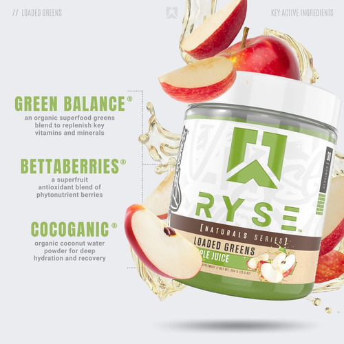 Suplemento De Suco De Maçã Ryse Loaded Greens 30 Porções - Imagem 3