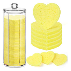 Esponjas Faciais Comprimidas Sieral 120 Unidades Com Recipie