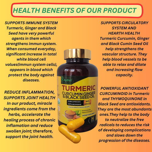 Aybet World 1st.turmeric Curcumin Ginger & Black Seed Oil 2 - Imagem 10