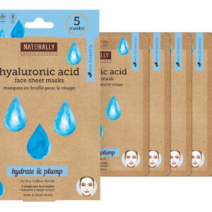 Sheet Mask Naturally 30 Ácido Hialurônico Hidratante X5