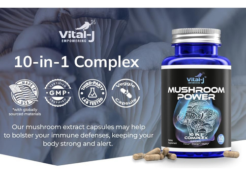Mushroom Power Complex 10 Em 1 Reishi Shiitake E Lions Mane - Imagem 10