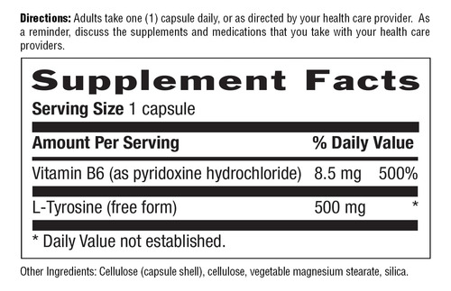 Suplemento Country Life L-tirosina 500 Mg Com Vitamina B6 10 - Imagem 4