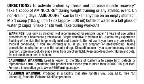 Suplemento Allmax Nutrition Aminocore Bcaa 135g De Limonada - Imagem 8