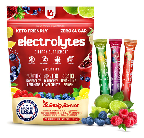 Pacotes De Eletrólitos Em Pó Keppi Assorted Flavors Pacote