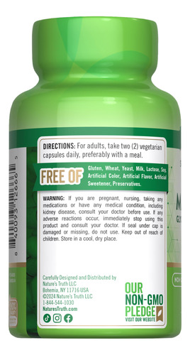Suplemento Nature"s Truth Triple Magnesium Complex 60 Cápsul - Imagem 7