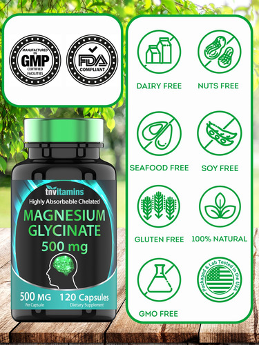 Suplemento Tnvitamins Magnésio Glicinato 500mg 120 Cápsulas - Imagem 5