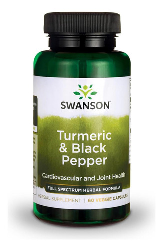 Swanson Cúrcuma E Pimenta Negra Orgânico Suplemento Potente