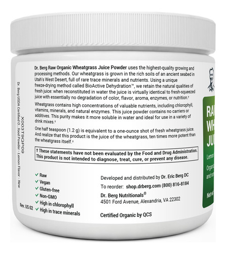 Dr. Superalimento Em Pó Verde Orgânico Certificado Pelo Berg - Imagem 11