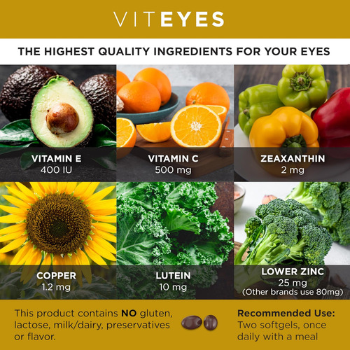 Viteyes® Areds 2 Cápsulas Gelatinosas 120 Contagens - Dose - Imagem 3