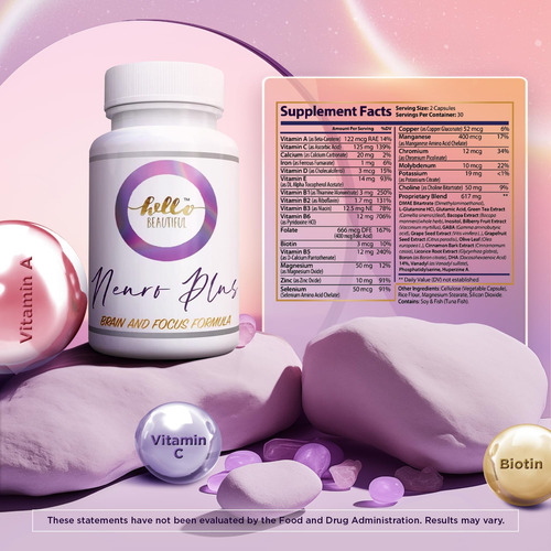 Hello Beautiful Neuro Plus Brain Focus Formula - Melhora A M - Imagem 10